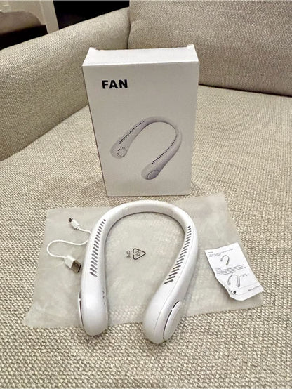 Portable Neck Fan – Hands-Free 360° Airflow | 3-Speed Wearable Personal Fan