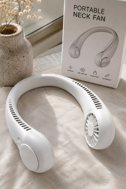 Portable Neck Fan – Hands-Free 360° Airflow | 3-Speed Wearable Personal Fan